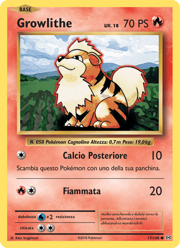Growlithe, card 17 from Evoluzioni