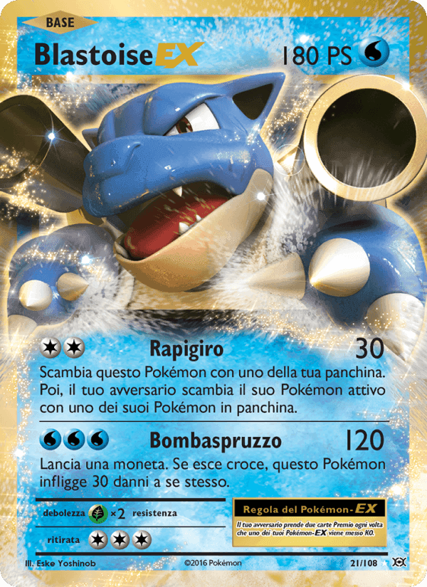 Blastoise EX, carta 21 di Evoluzioni