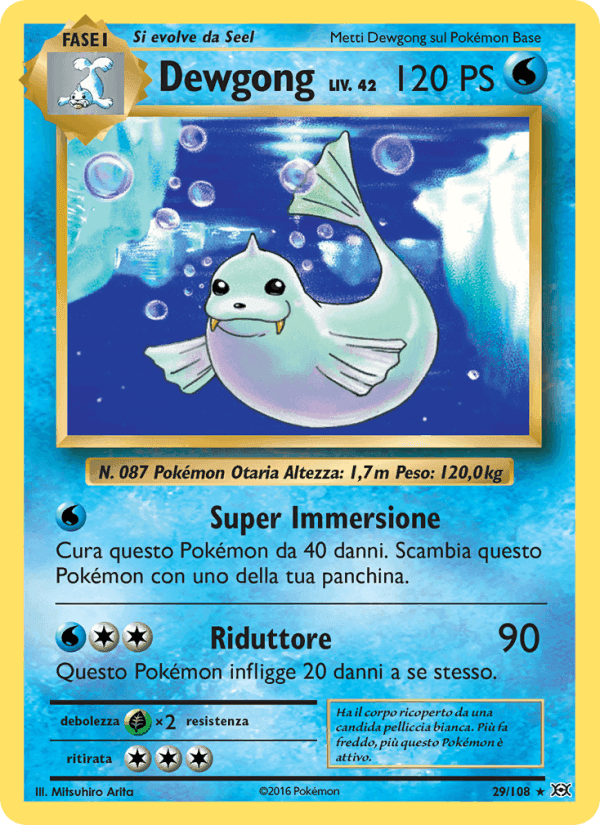 Dewgong, carte 29 de Evoluzioni