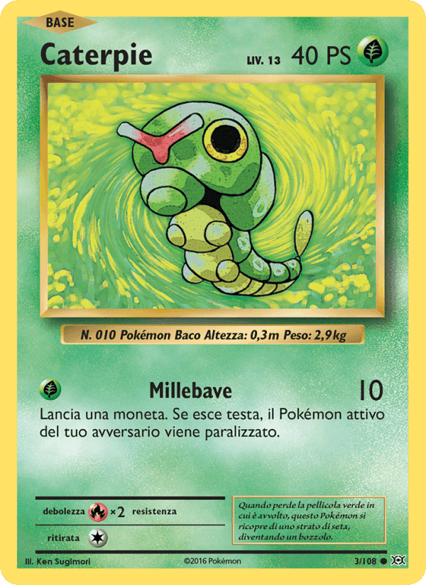 Caterpie, carte 3 de Evoluzioni