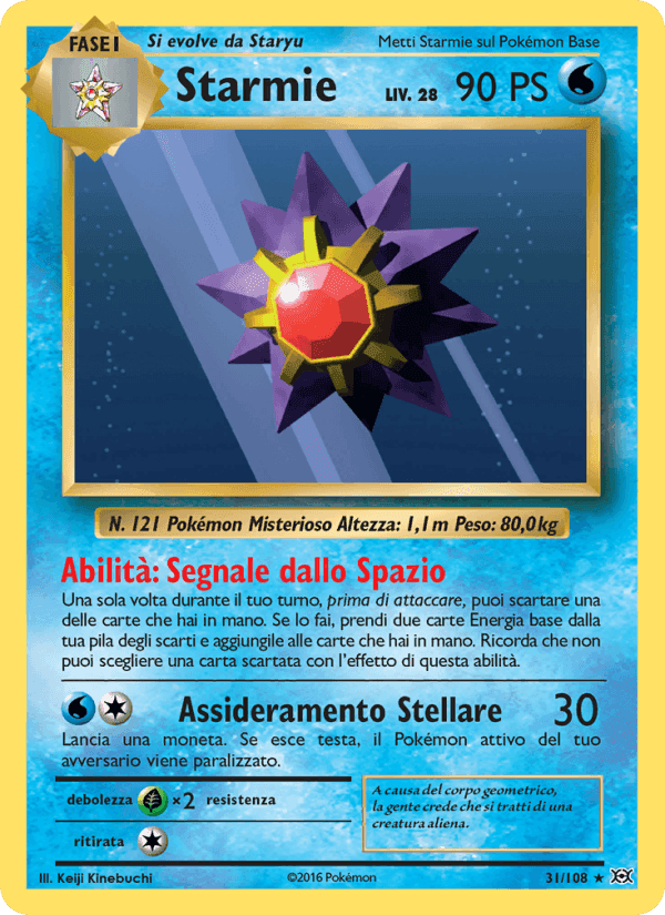 Starmie, carta 31 di Evoluzioni