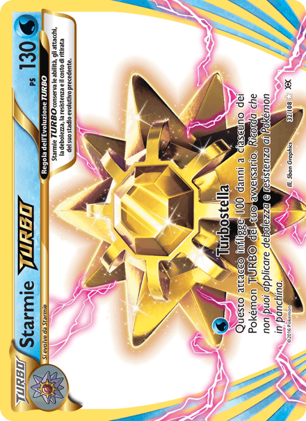 Starmie TURBO, card 32 from Evoluzioni