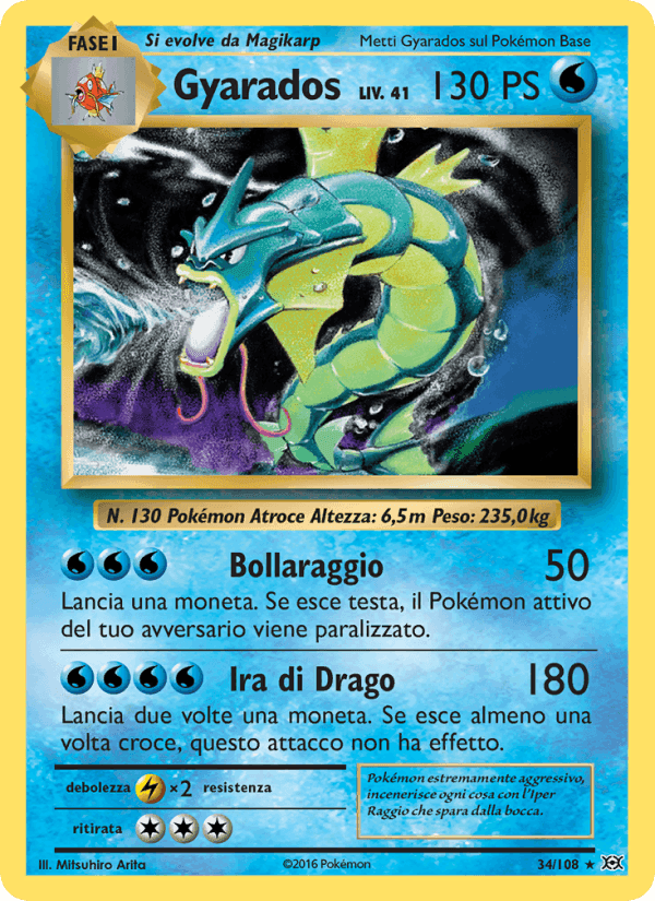 Gyarados, carta 34 di Evoluzioni