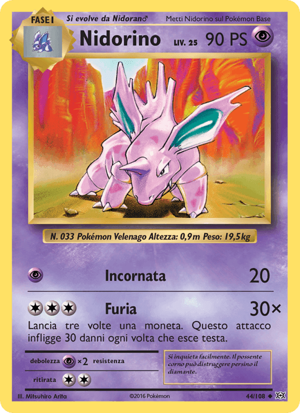 Nidorino, carta 44 di Evoluzioni