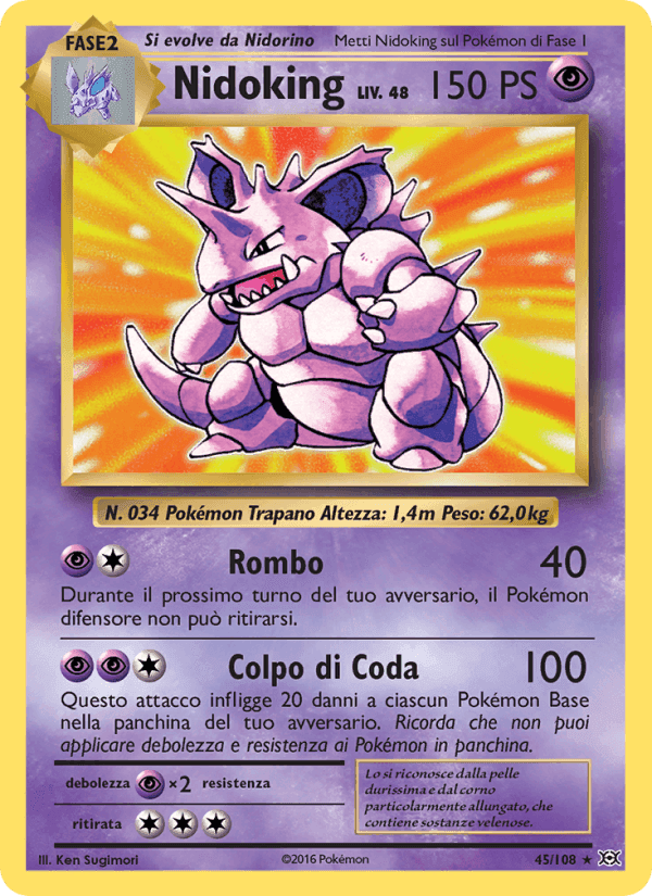 Nidoking, carte 45 de Evoluzioni