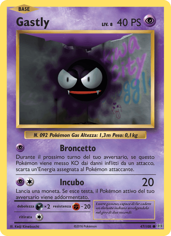 Gastly, carta 47 di Evoluzioni
