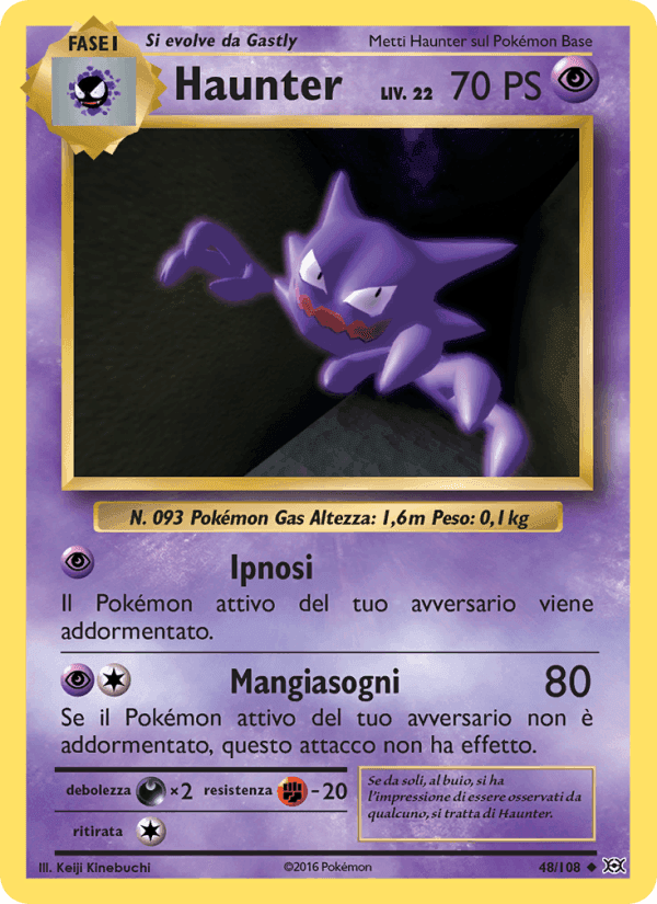 Haunter, carte 48 de Evoluzioni