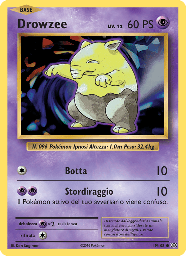 Drowzee, carta 49 di Evoluzioni