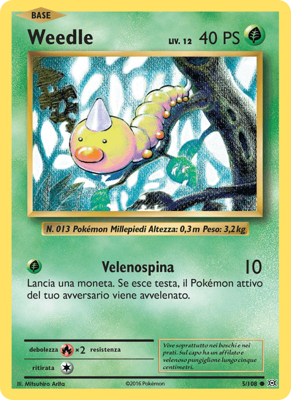 Weedle, carta 5 di Evoluzioni