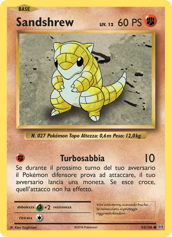 Sandshrew, card 54 from Evoluzioni