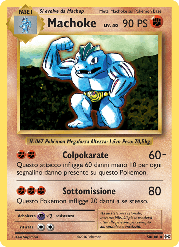 Machoke, carta 58 de Evoluzioni