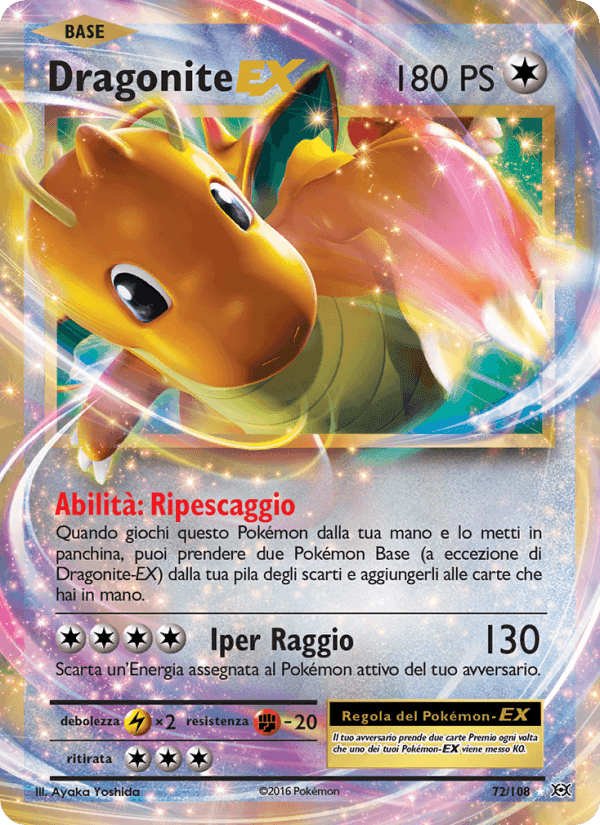 Dragonite EX, carta 72 di Evoluzioni