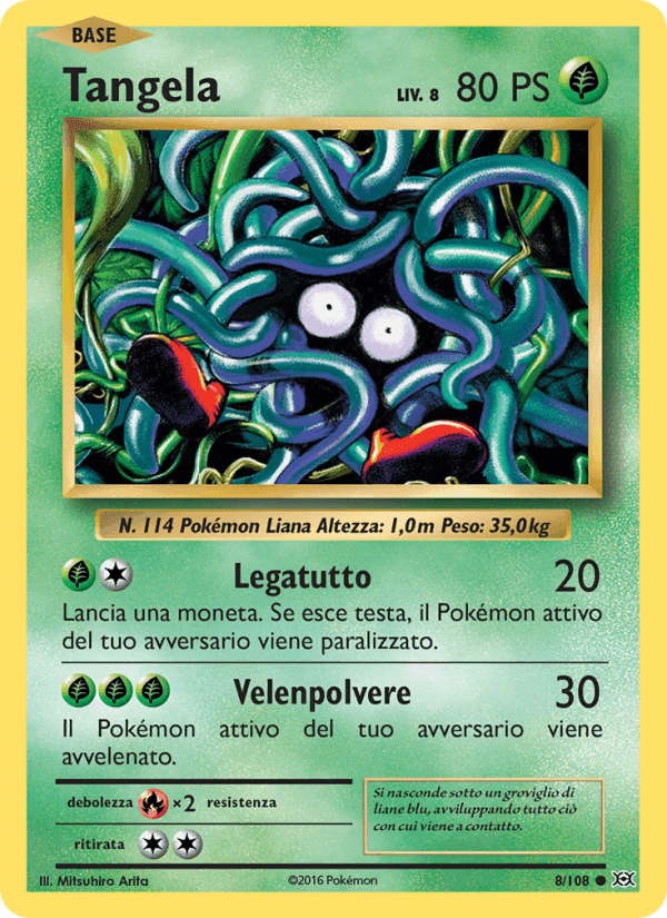 Tangela, card 8 from Evoluzioni