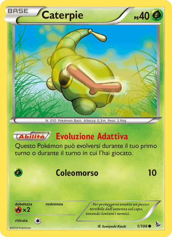 Caterpie, carta 1 di Fuoco Infernale