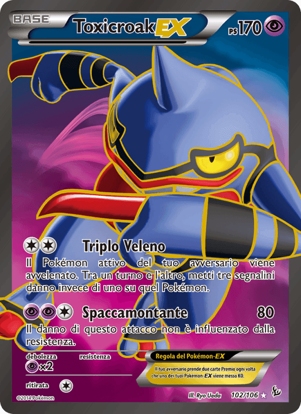 Toxicroak EX, carta 102 di Fuoco Infernale