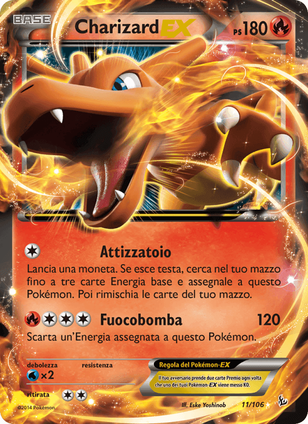 Charizard EX, carta 11 di Fuoco Infernale