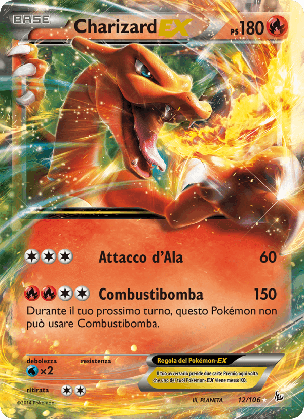Charizard EX, carta 12 di Fuoco Infernale