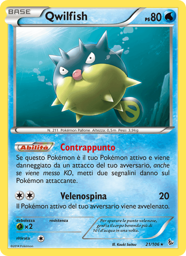 Qwilfish, carta 21 di Fuoco Infernale