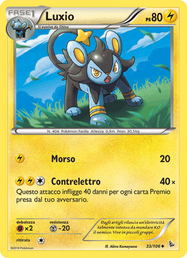 Luxio, carta 33 di Fuoco Infernale