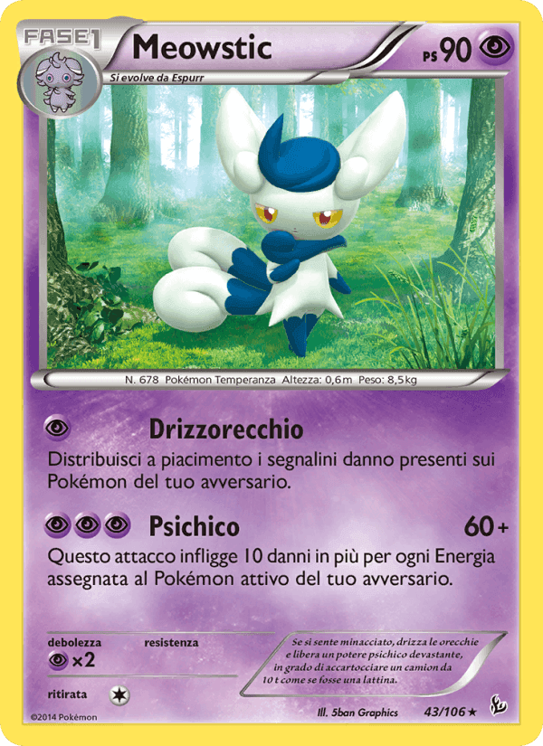 Meowstic, carta 43 di Fuoco Infernale
