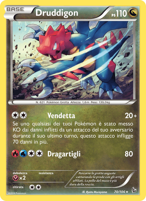 Druddigon, carta 70 di Fuoco Infernale