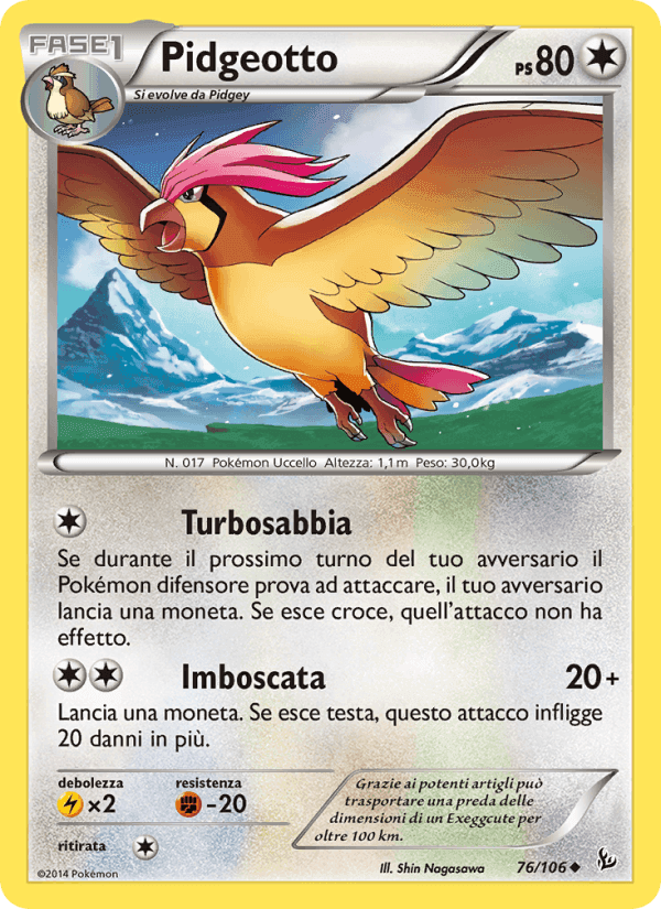 Pidgeotto, carta 76 di Fuoco Infernale