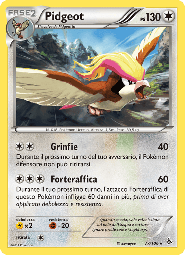 Pidgeot, card 77 from Fuoco Infernale