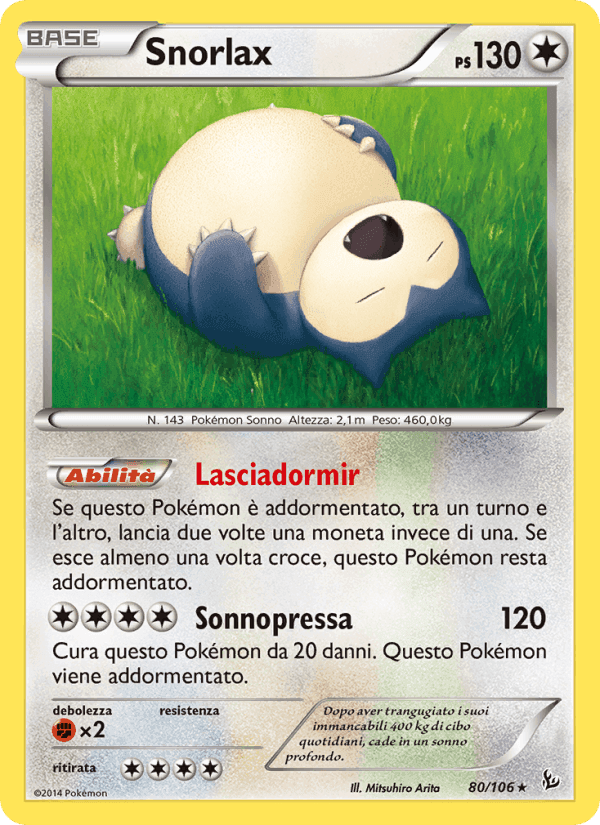 Snorlax, card 80 from Fuoco Infernale