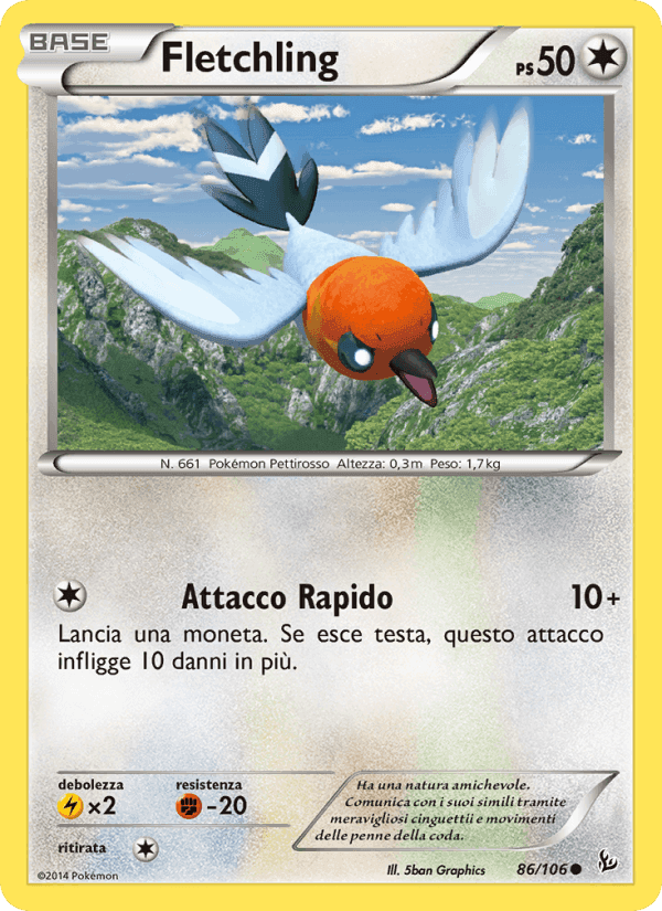 Fletchling, card 86 from Fuoco Infernale