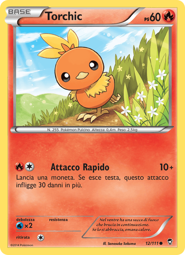 Torchic, carte 12 de Colpi Furiosi