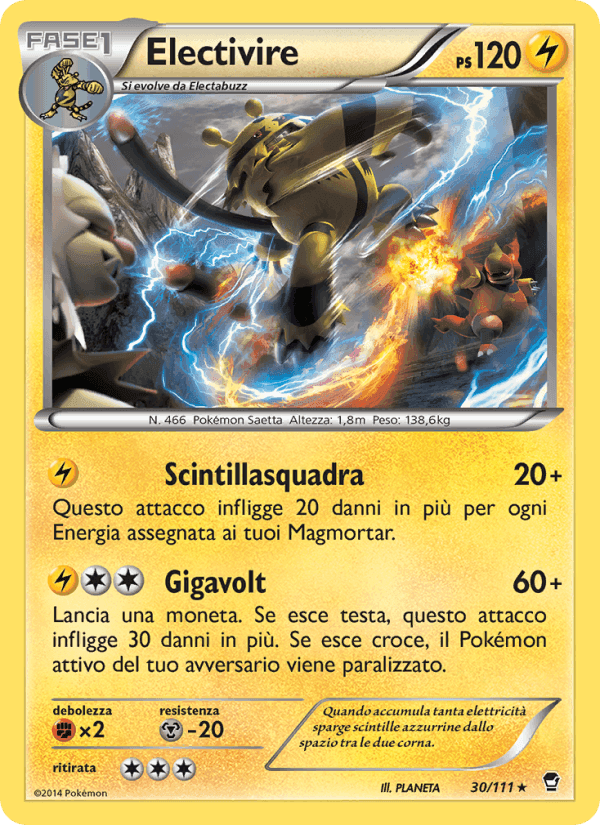 Electivire, carta 30 di Colpi Furiosi