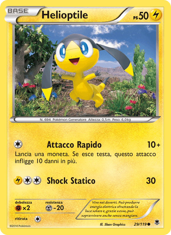 Helioptile, carte 29 de Forze Spettrali