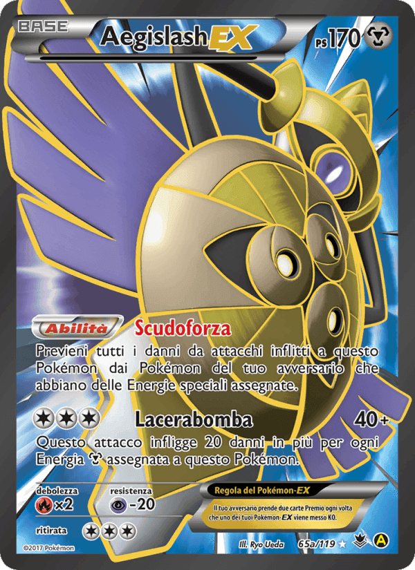 Aegislash EX, carta 65 de Forze Spettrali