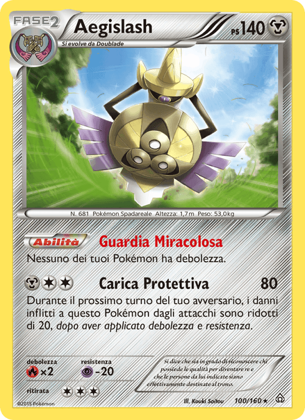 Aegislash, carta 100 di Scontro Primordiale