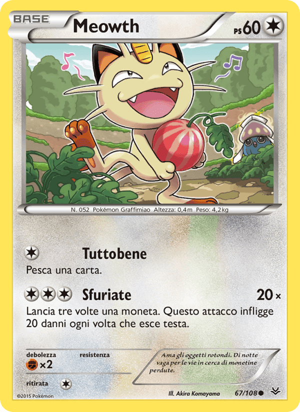 Meowth, card 67 from Furie Volanti