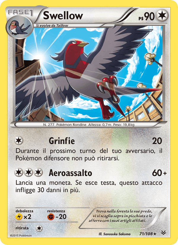 Swellow, carta 71 di Furie Volanti