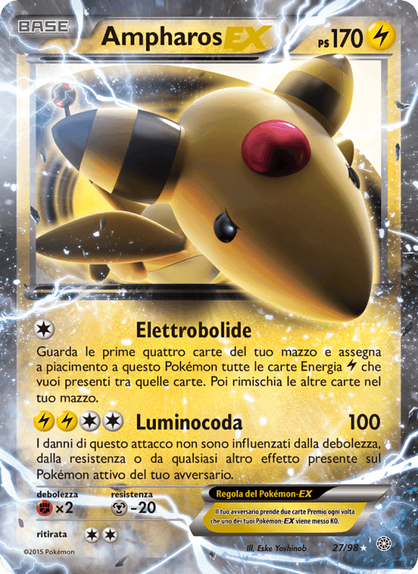 Ampharos EX, carta 27 de Antiche Origini