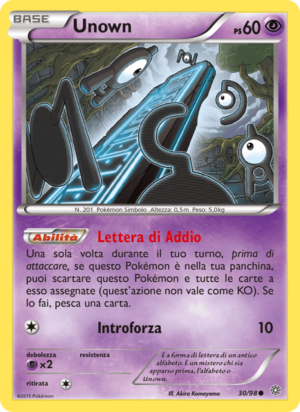Unown, carta 30 di Antiche Origini