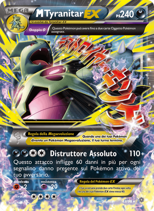 M Tyranitar EX, carte 43 de Antiche Origini