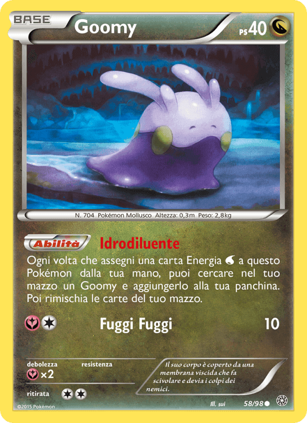Goomy, carta 58 de Antiche Origini