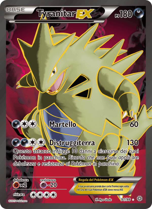 Tyranitar EX, card 91 from Antiche Origini