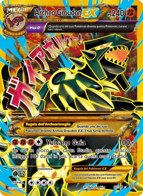Archeo Groudon EX, carta 97 di Antiche Origini