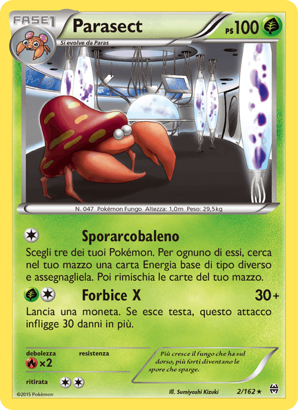 Parasect, carta 2 di Turbo Blitz