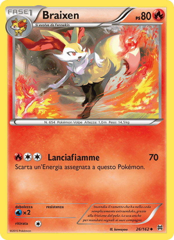 Braixen, carta 26 de Turbo Blitz