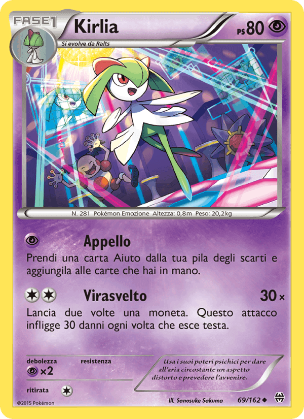 Kirlia, carta 69 di Turbo Blitz