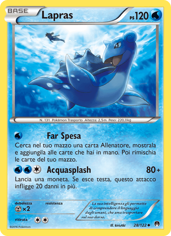 Lapras, carta 28 di Turbo Crash