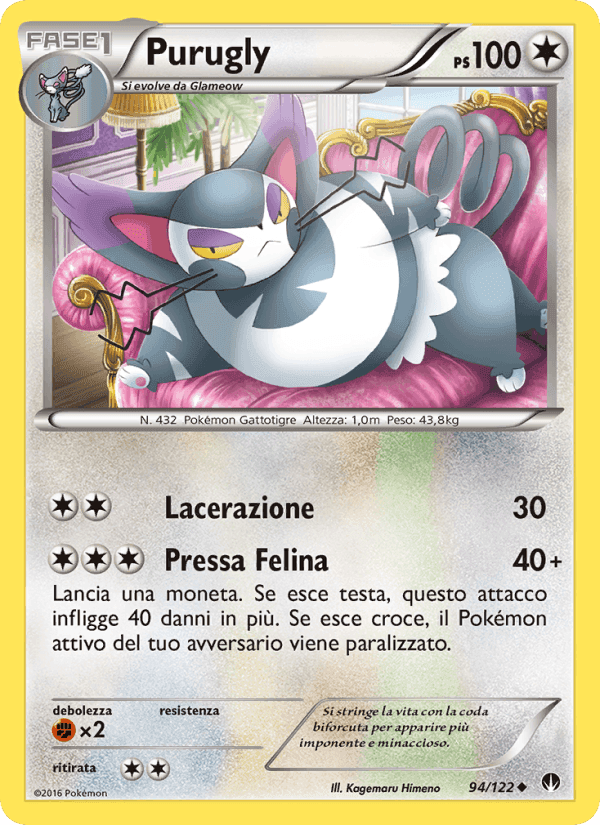 Purugly, card 94 from Turbo Crash