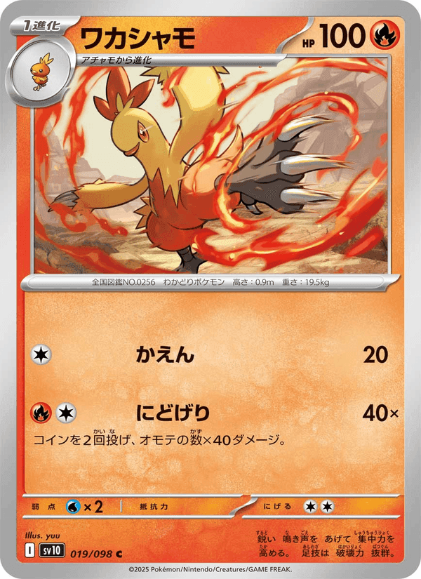 ワカシャモ, card 019 from ロケット団の栄光