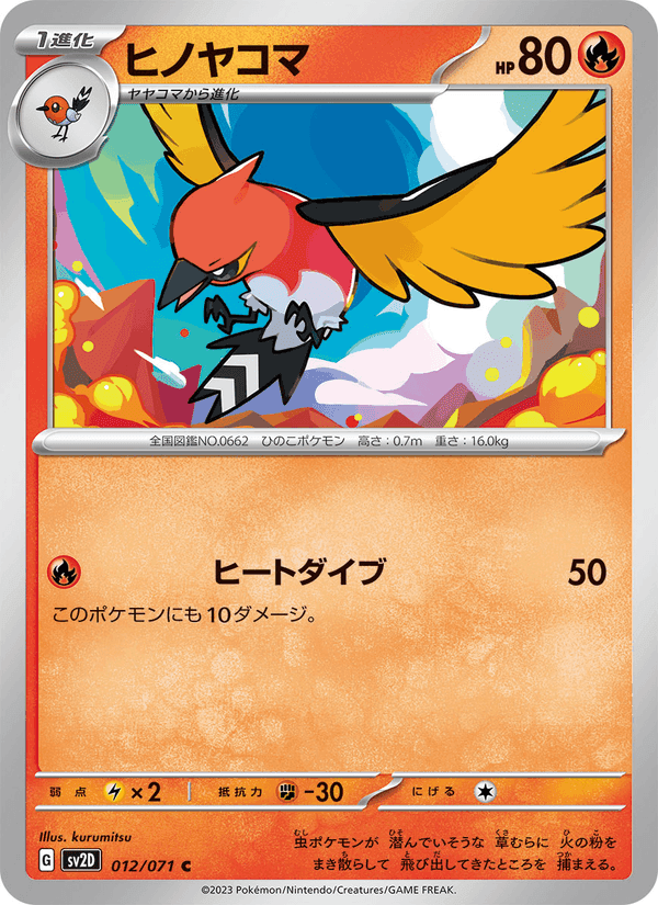 ヒノヤコマ, carta 012 di クレイバースト