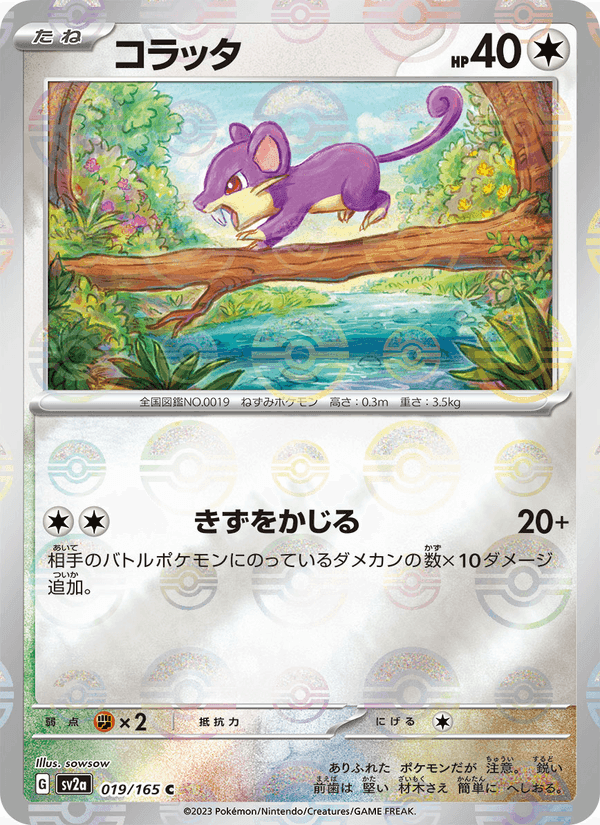 コラッタ, carta 019 de ポケモンカード151